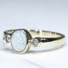 10k Gold - Solid Boulder Opal - Natural Diamonds