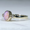Natural Australian Boulder Opal and Diamond Gold Ring - Size 6.25 US Code - EJ33