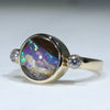 Natural Australian Boulder Opal and Diamond Gold Ring - Size 6.25 US Code - EJ27