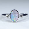 14k White Gold Solid Opal Ring