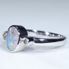 14k White Gold - Solid Boulder Opal - Natural Diamonds