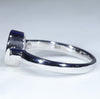 Natural Australian Boulder Opal and Diamond 14K White Gold Ring  - Size 6.25 Code - EJ73