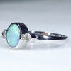 Natural Australian Boulder Opal and Diamond 14K White Gold Ring  - Size 5.75 Code - EJ74