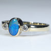 Natural Australian Boulder Opal and Diamond Gold Ring - Size 5.75 US Code - EJ40