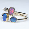 10k Gold - x3 Solid Boulder Opals - Natural Diamond
