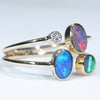 Natural Australian Boulder Opal and Diamond Gold Ring Size - 6.5 US Code  EJ311