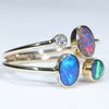 Natural Australian Boulder Opal and Diamond Gold Ring Size - 6.5 US Code  EJ311