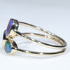 Natural Australian Boulder Opal and Diamond Gold Ring Size - 6.5 US Code  EJ311