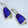 Natural Australian Boulder Opal 18K Gold Earrings (14.5 x 9mm) Code GE113