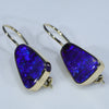 Natural Australian Boulder Opal 18K Gold Earrings (14.5 x 9mm) Code GE113