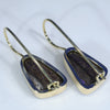 Natural Australian Boulder Opal 18K Gold Earrings (14.5 x 9mm) Code GE113