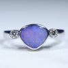 Natural Australian Boulder Opal White Gold and Diamond Ring