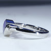 Natural Australian Boulder Opal and Diamond 14K White Gold Ring  - Size 7 Code - EJ77