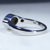 Natural Australian Boulder Opal and Diamond 14K White Gold Ring  - Size 7 Code - EJ77
