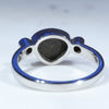 Natural Australian Boulder Opal and Diamond 14K White Gold Ring  - Size 7 Code - EJ77