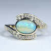 Natural Australian  Boulder Opal and Diamond Gold Ring Size - 6.5 US Code  EJ33