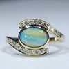Natural Australian  Boulder Opal and Diamond Gold Ring Size - 6.5 US Code  EJ33