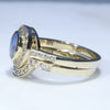 Australian Boulder Opal & Diamond Gold Engagement and Wedding Ring Set - Size 6.5 US Code DWB13