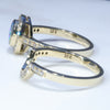 Australian Boulder Opal & Diamond Gold Engagement and Wedding Ring Set - Size 6.5 US Code DWB13