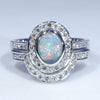 Natural Australian Opal White Opal Wedding Ring Set