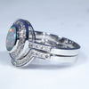 Australian Boulder Opal & Diamond 14k Gold Engagement and Wedding Ring Set - Size  6.5 US Code DWB15