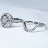 Australian Boulder Opal & Diamond 14k Gold Engagement and Wedding Ring Set - Size  6.5 US Code DWB15