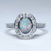 Australian Boulder Opal & Diamond 14k Gold Engagement and Wedding Ring Set - Size  6.5 US Code DWB15