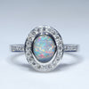 Australian Boulder Opal & Diamond 14k Gold Engagement and Wedding Ring Set - Size  6.5 US Code DWB15