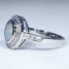 Australian Boulder Opal & Diamond 14k Gold Engagement and Wedding Ring Set - Size  6.5 US Code DWB15