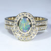Opal Engagement Ring and Diamond Wedding Band Together
