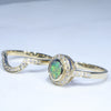 Wedding Opal Ring Set Side View