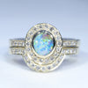 Opal Engagement Ring Together with Gold Diamond Wedding Band