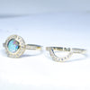 Australian Boulder Opal & Diamond Gold Engagement and Wedding Ring Set - Size  7 US Code DWB14