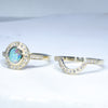 Australian Boulder Opal & Diamond Gold Engagement and Wedding Ring Set - Size  7 US Code DWB14