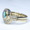 Australian Boulder Opal & Diamond Gold Engagement and Wedding Ring Set - Size  7 US Code DWB14