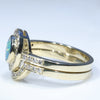 Australian Boulder Opal & Diamond Gold Engagement and Wedding Ring Set - Size  7 US Code DWB14
