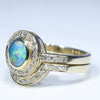 10k Gold - Solid Boulder Opal - Natural Diamonds