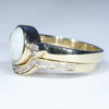 Easy Wear Wedding Band Opal Design