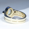 Australian Solid White Opal & Diamond Gold Engagement and Wedding Ring Set - Size 6.25 US Code DWB10