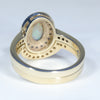 Australian Solid Crystal Opal & Diamond Gold Engagement and Wedding Ring Set - Size 6.5 US Code DWB16