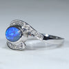 14k Gold - Solid Boulder Opal - Natural Diamonds