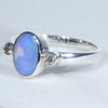 Sterling Silver - Solid Boulder Opal - Natural Diamonds