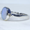 Sterling Silver - Solid Boulder Opal - Natural Diamonds