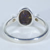 Australian Solid Boulder Opal and Diamond Silver Ring - Size 6.75 Code RM29