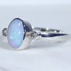 Sterling Silver - Solid Boulder Opal - Natural Diamonds
