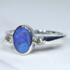 Sterling Silver - Solid Boulder Opal - Natural Diamonds