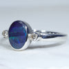 Sterling Silver - Solid Boulder Opal - Natural Diamonds