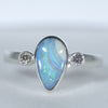 Great Silver Opal and Diamond Ring Gift Idea