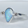 Sterling Silver - Solid Boulder Opal - Natural Diamonds