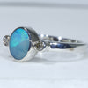 Sterling Silver - Solid Boulder Opal - Natural Diamonds